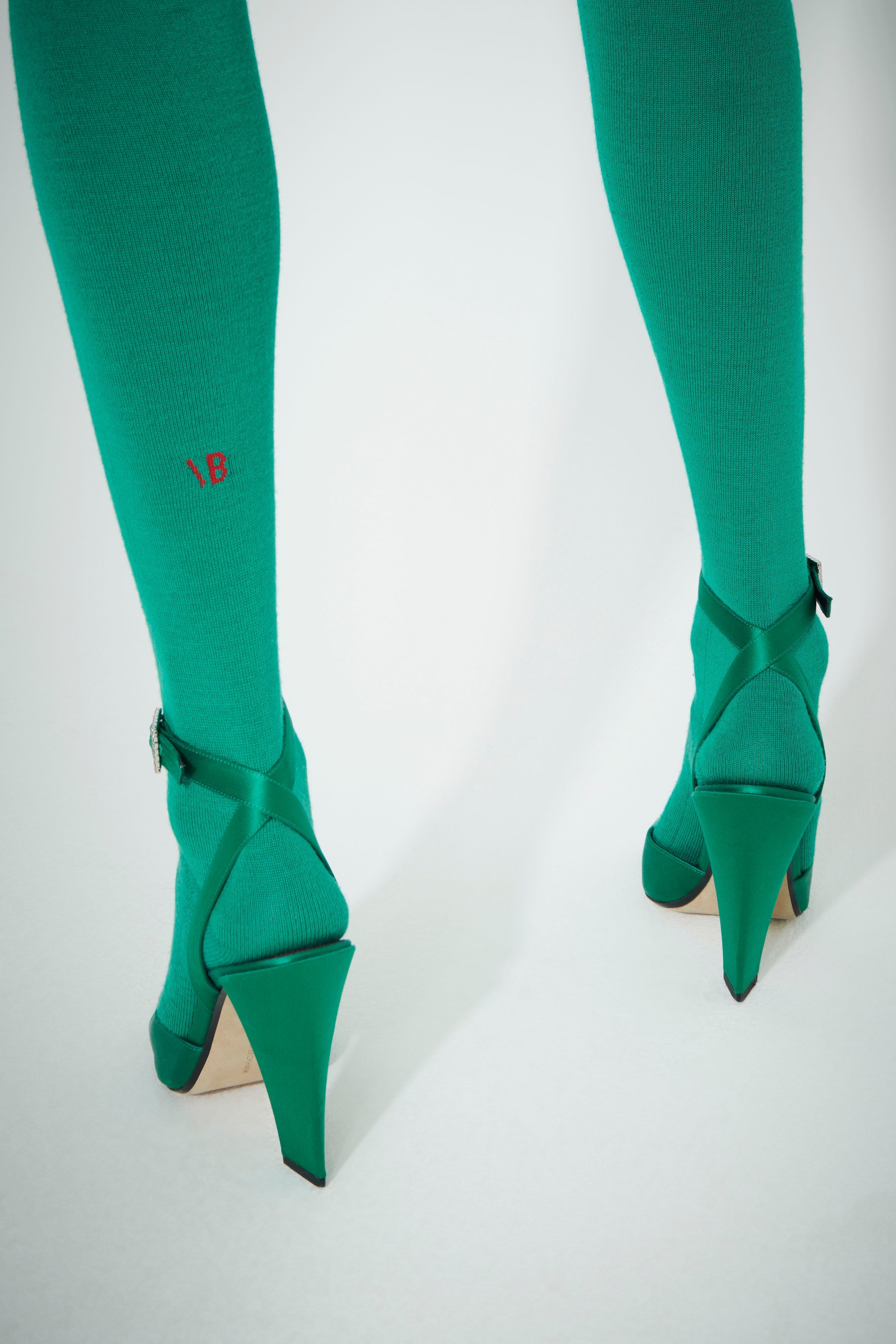Polo Neck Jumpsuit in Bright Green - 4