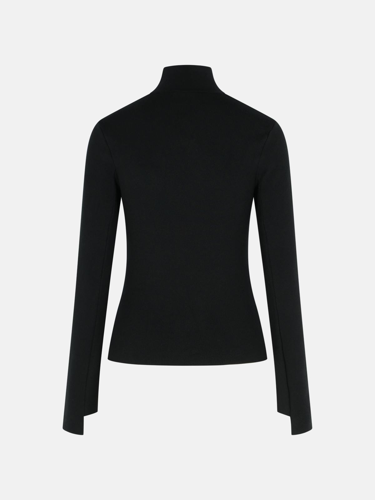 TURTLENECK SWEATER IN BLACK VISCOSE BLEND - 3