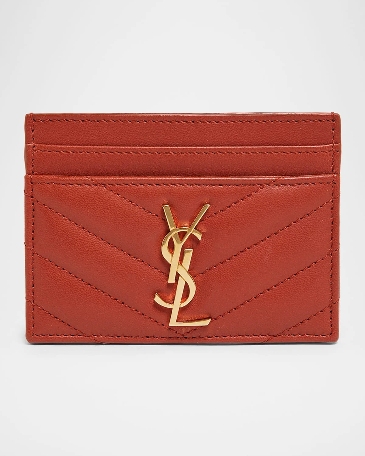 YSL Monogram Card Case in Quilted Smooth Leather - 1
