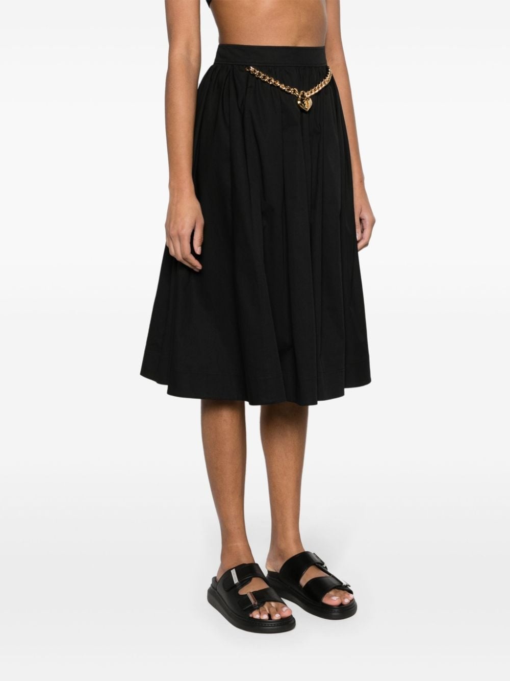 heart-charm ruched midi skirt - 3