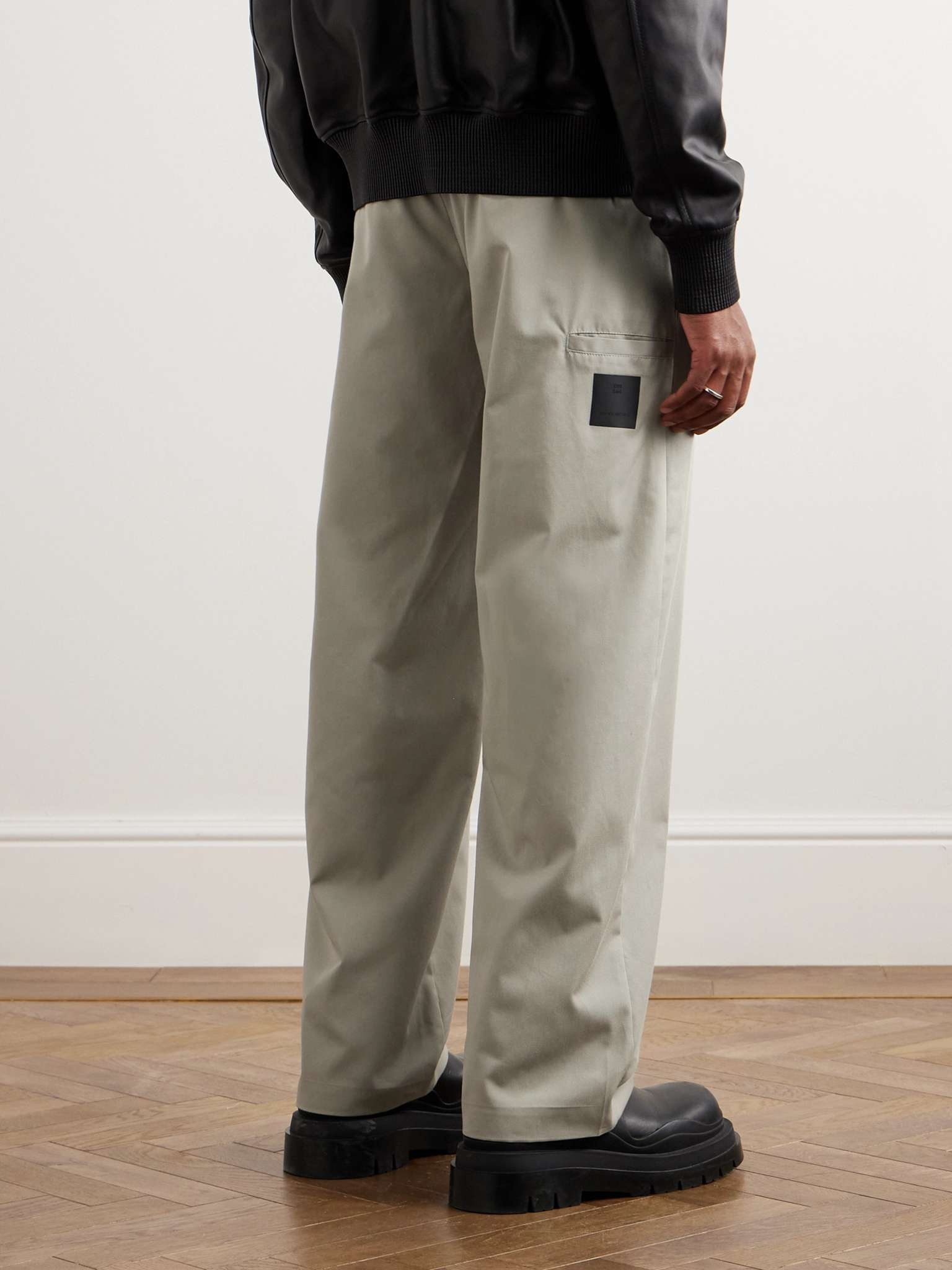 Straight-Leg Logo-Appliquéd Twill Trousers - 4