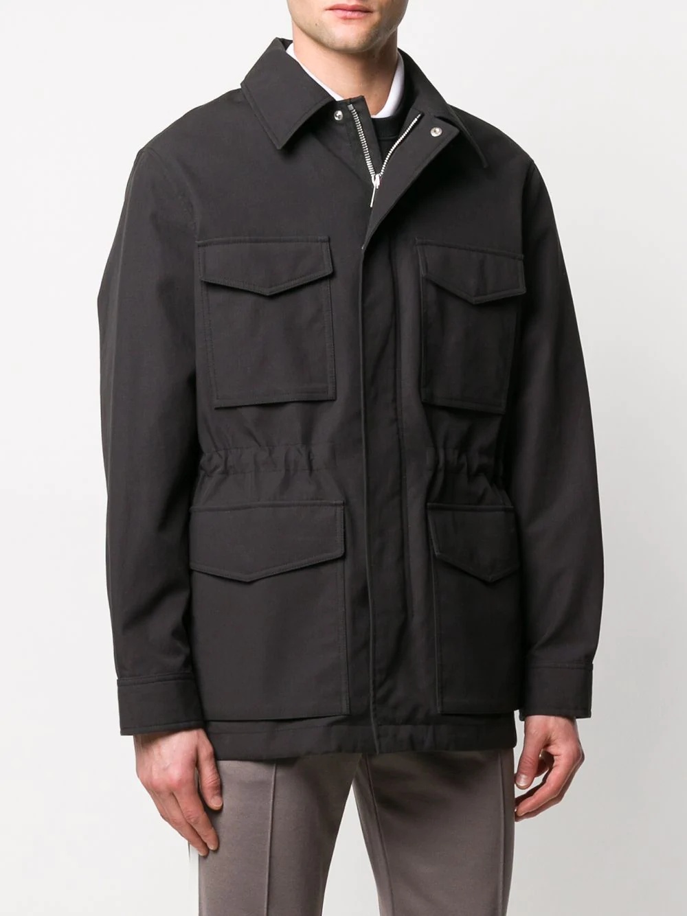 patch pocket bonded parka jacket - 3