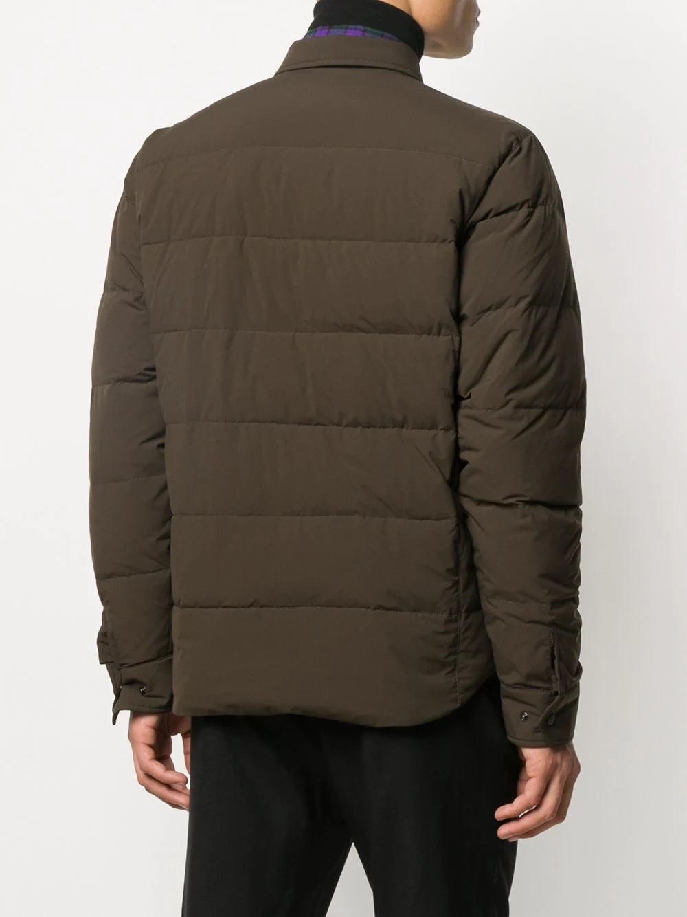 quilted feather down jacket - 4