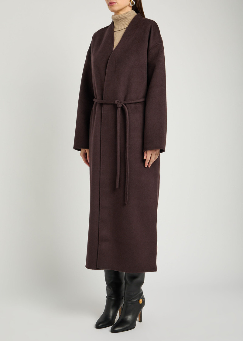 ANINE BING Anine Bing Hunter Belted Wool and Cashmere-blend Coat outlook
