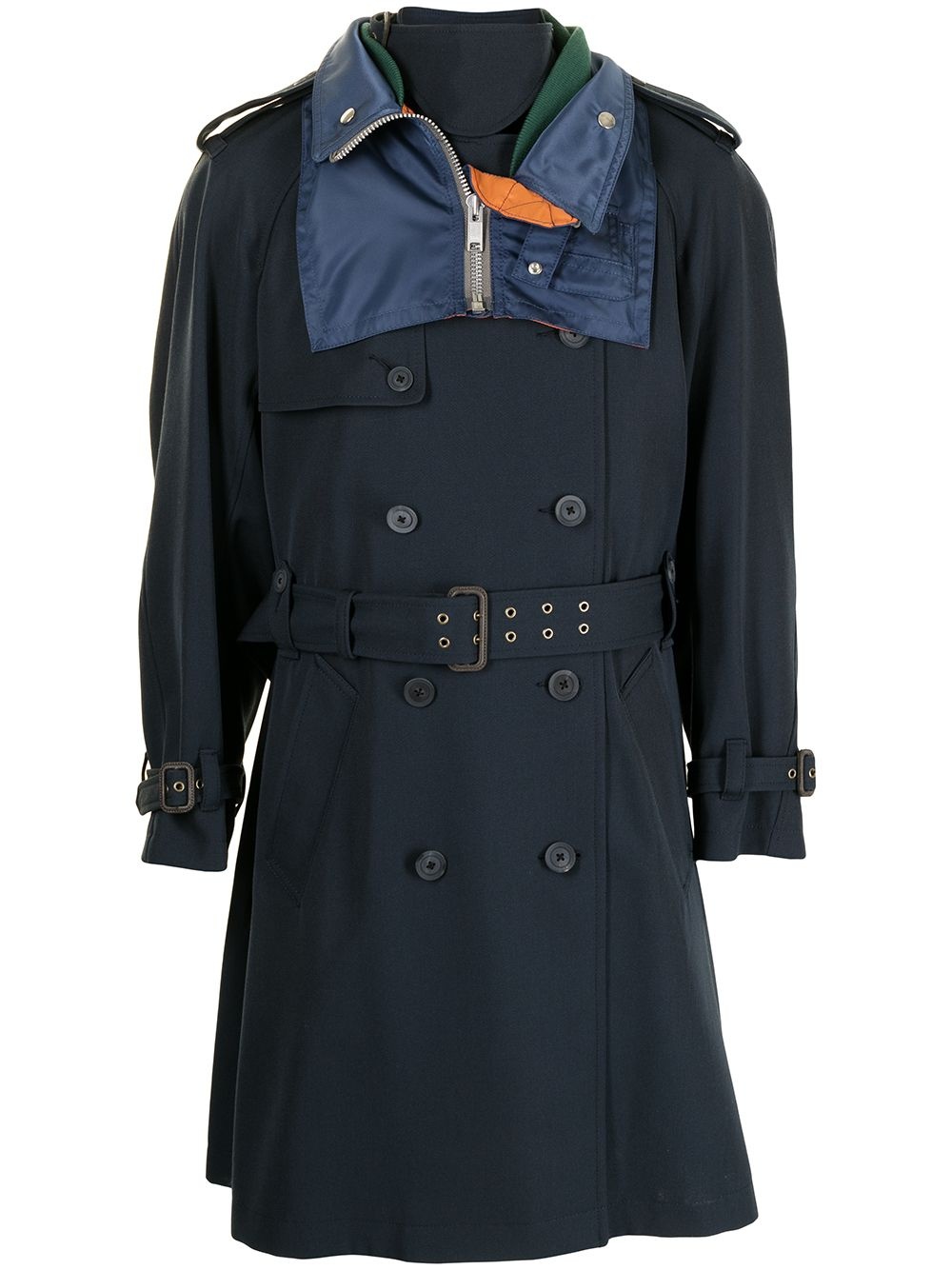 belted-waist trench coat - 1