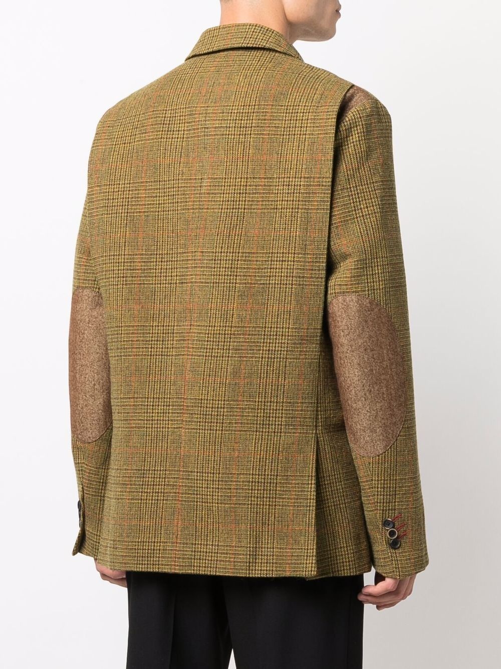 checked wool blazer - 4