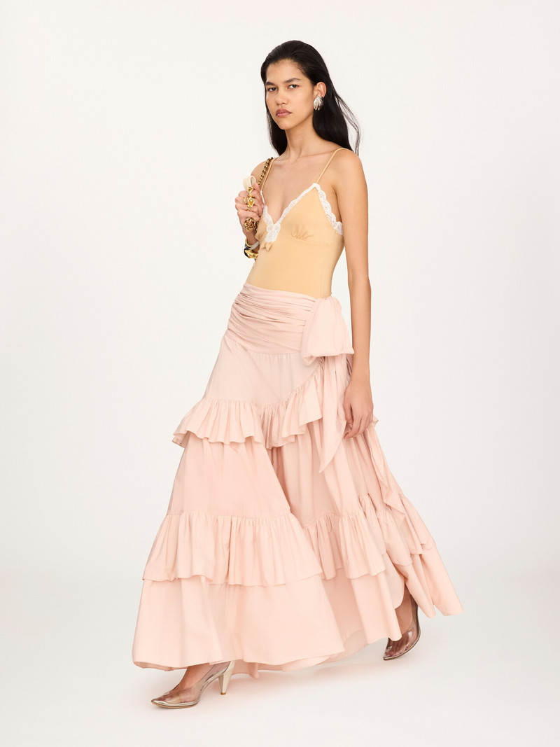 Chloé RUFFLED LONG SKIRT IN COTTON POPLIN outlook