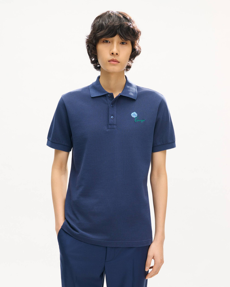 KENZO 'KENZO Tulip' embroidered slim polo in cotton outlook