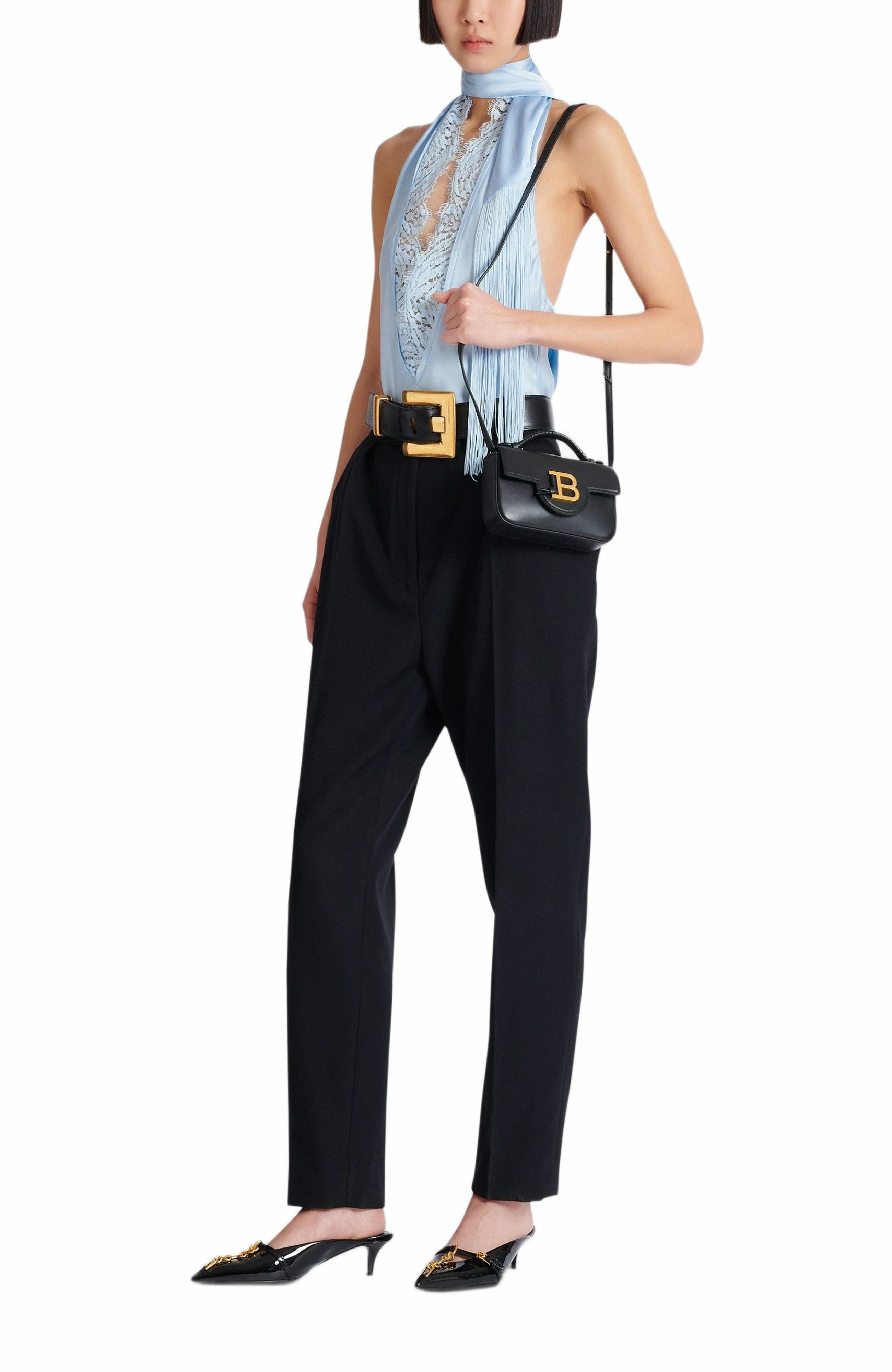 Balmain B-Buzz mini leather bag in Black at Nordstrom - 5