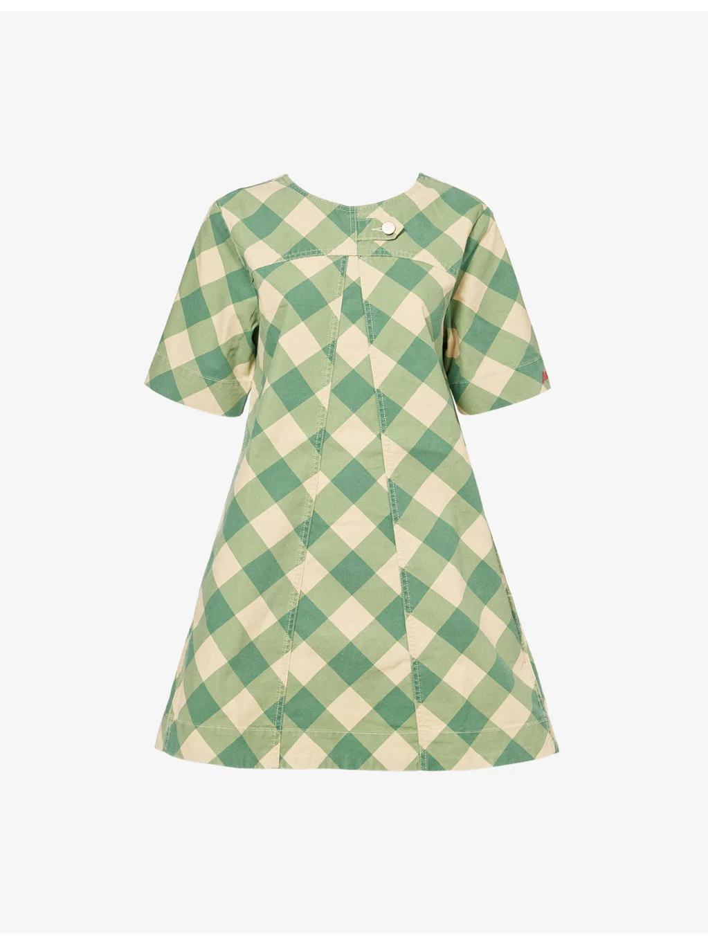 Bridget Gingham Cotton Mini Dress - 1