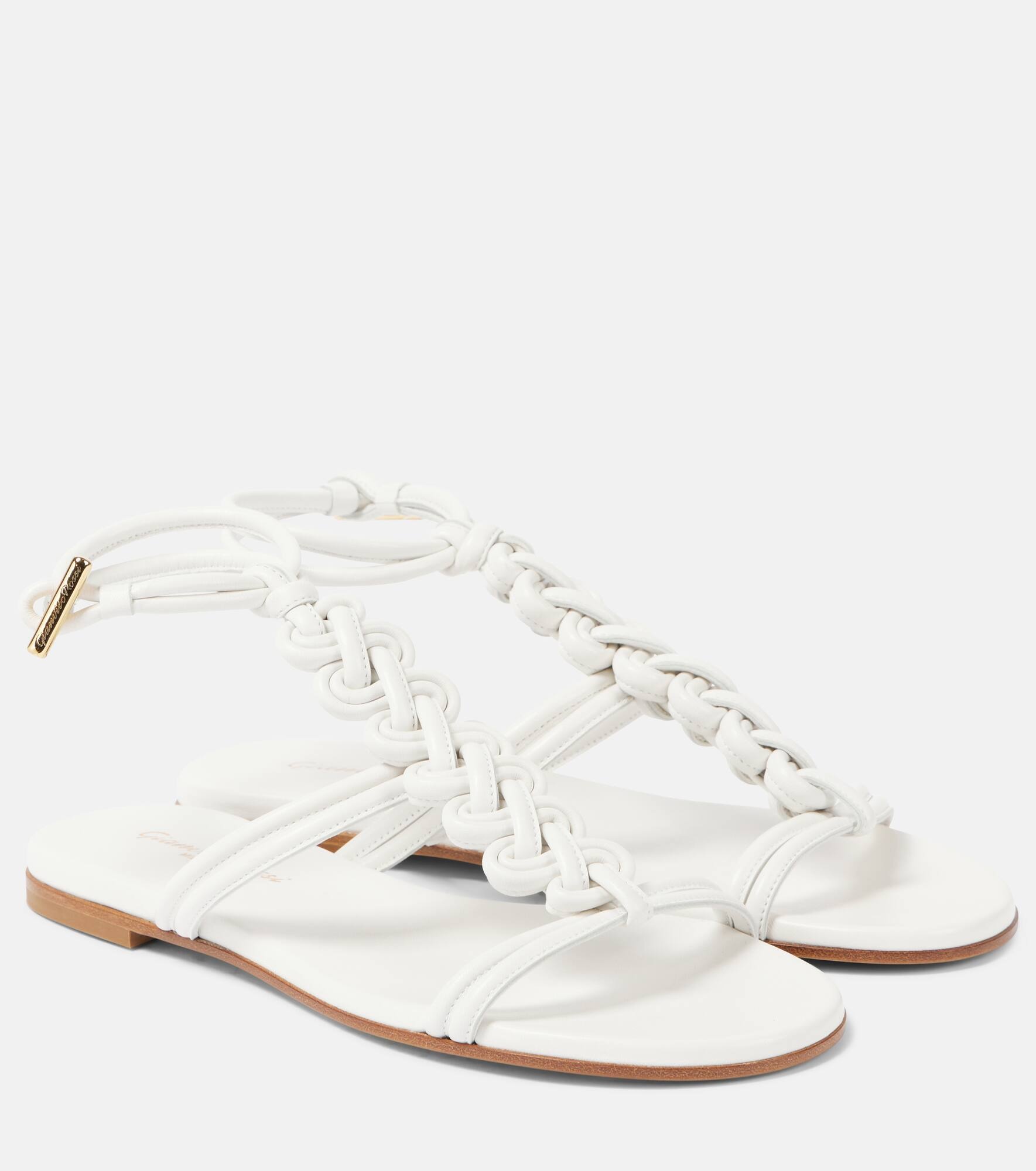 Capua braided leather gladiator sandals - 1