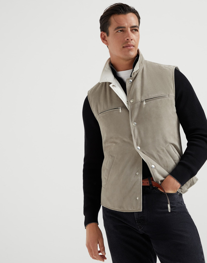 Suede reversible vest with Thermore® padding 1