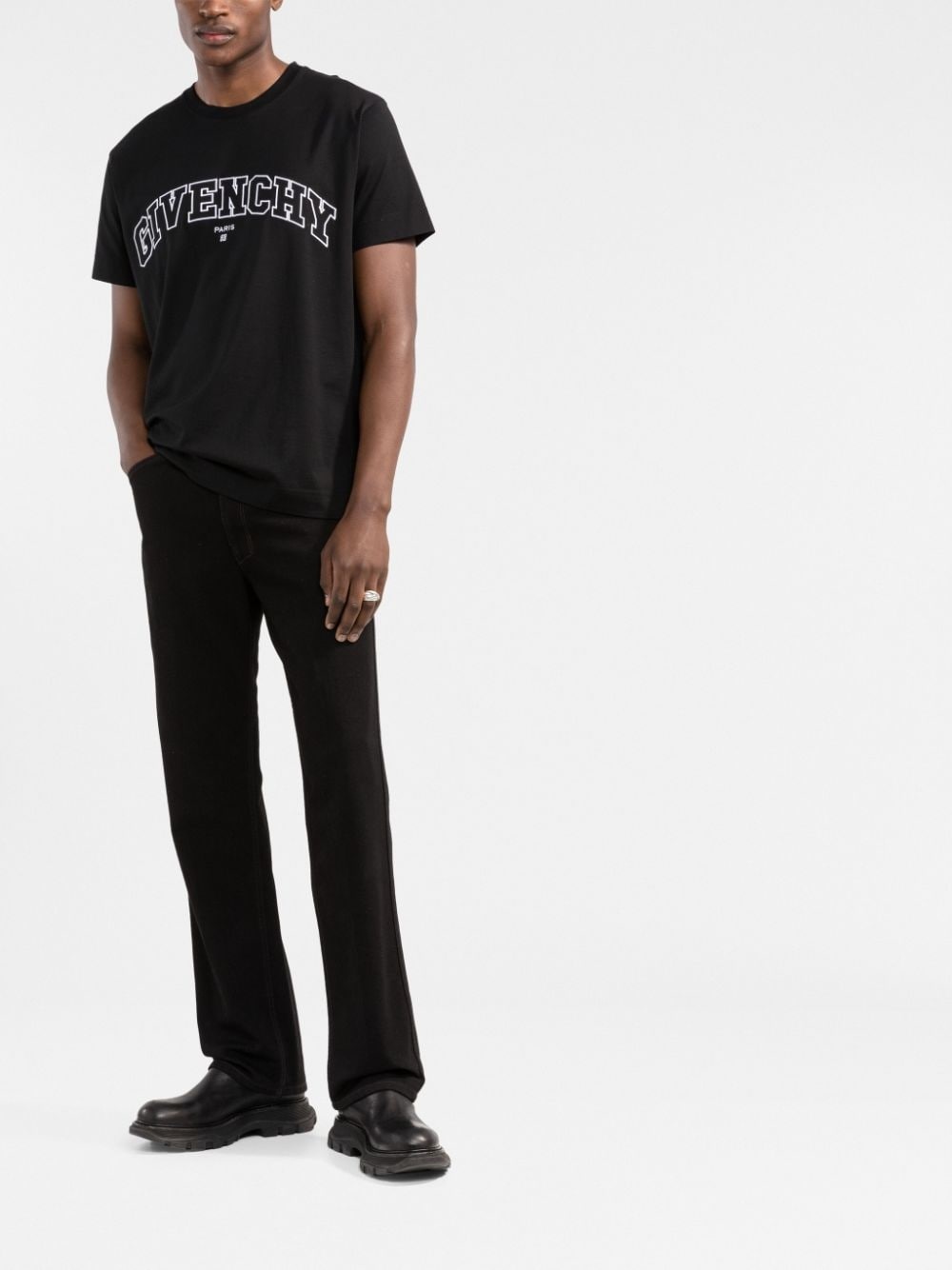 logo-embroidered cotton T-shirt - 2
