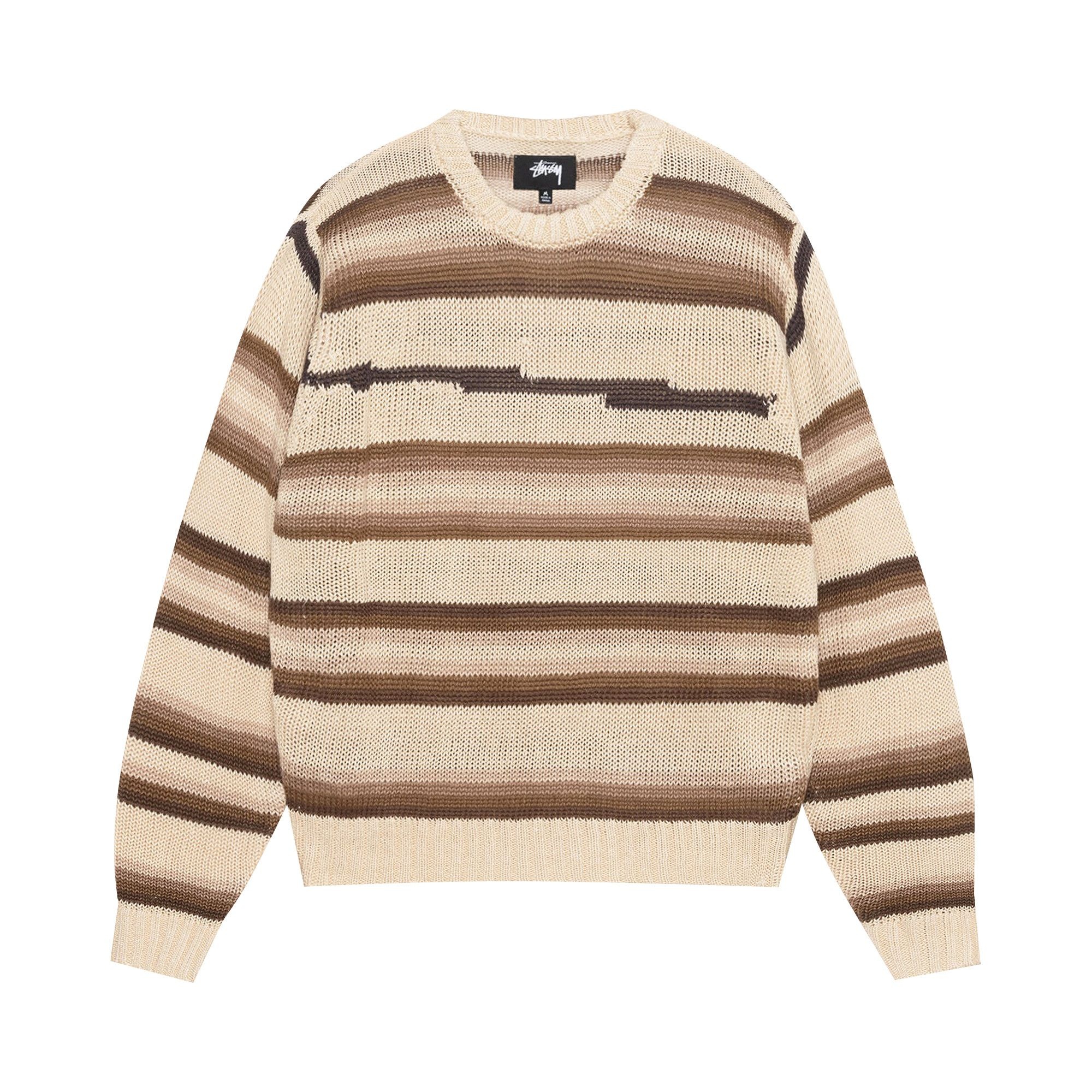 Stussy Tonal Stripe Linen Sweater 'Natural' - 1