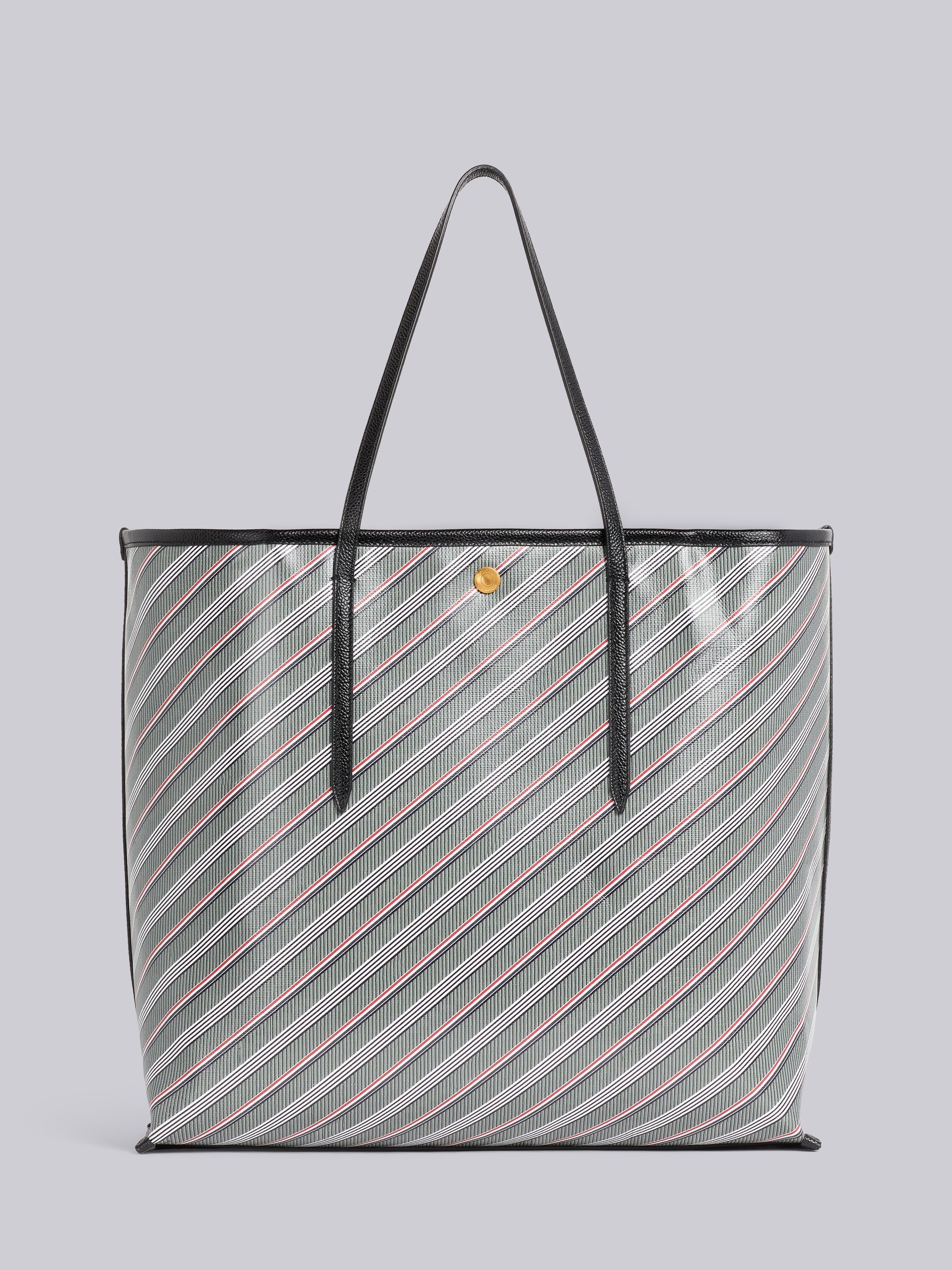 Medium Grey Monogram Coated Canvas Icon Button Soft Tote - 1