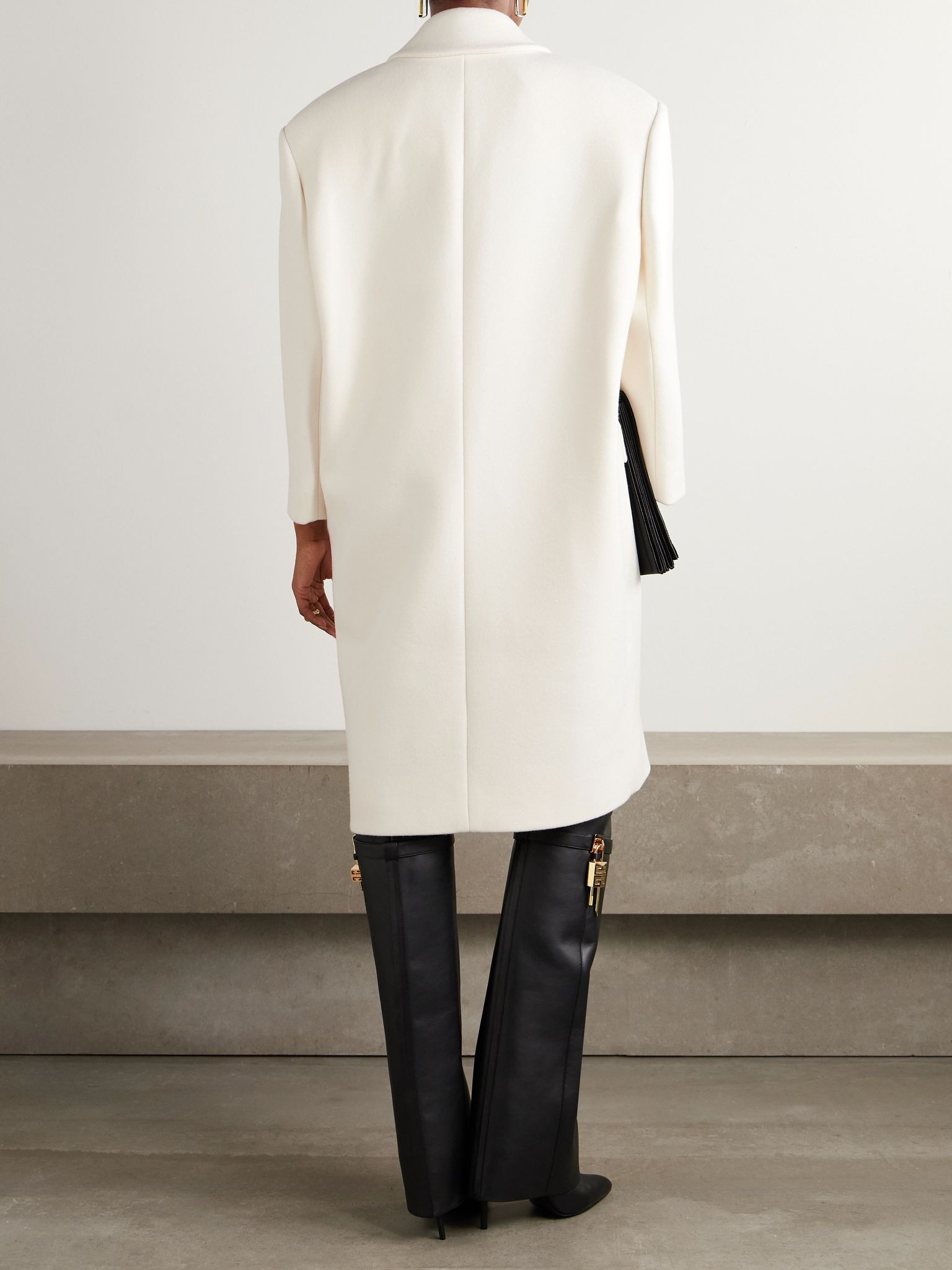 Oversized double-breasted wool coat White - 3