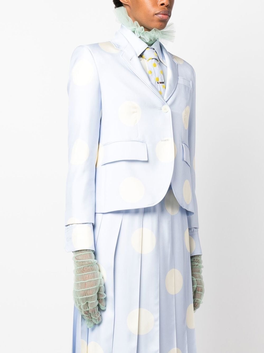 polka-dot print silk blazer - 3