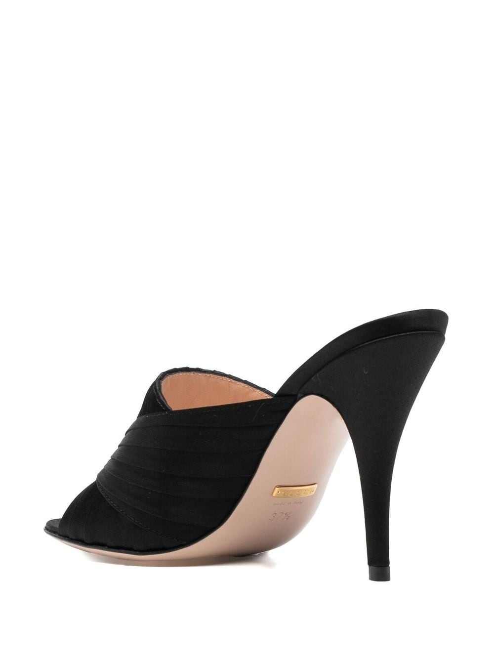 110mm pleated satin mules - 3
