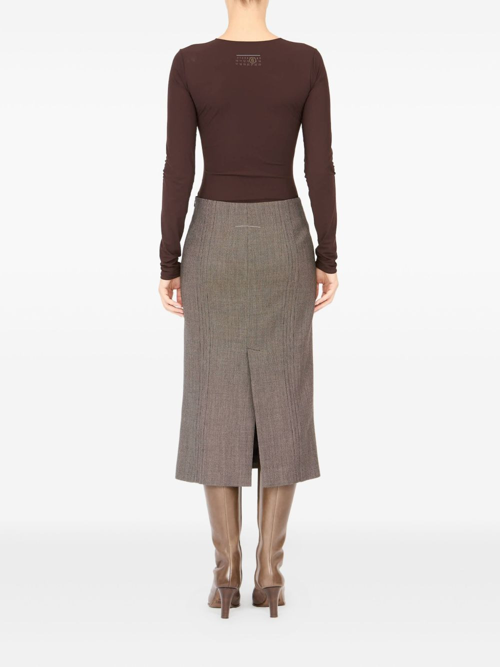 rear-slit midi skirt - 3