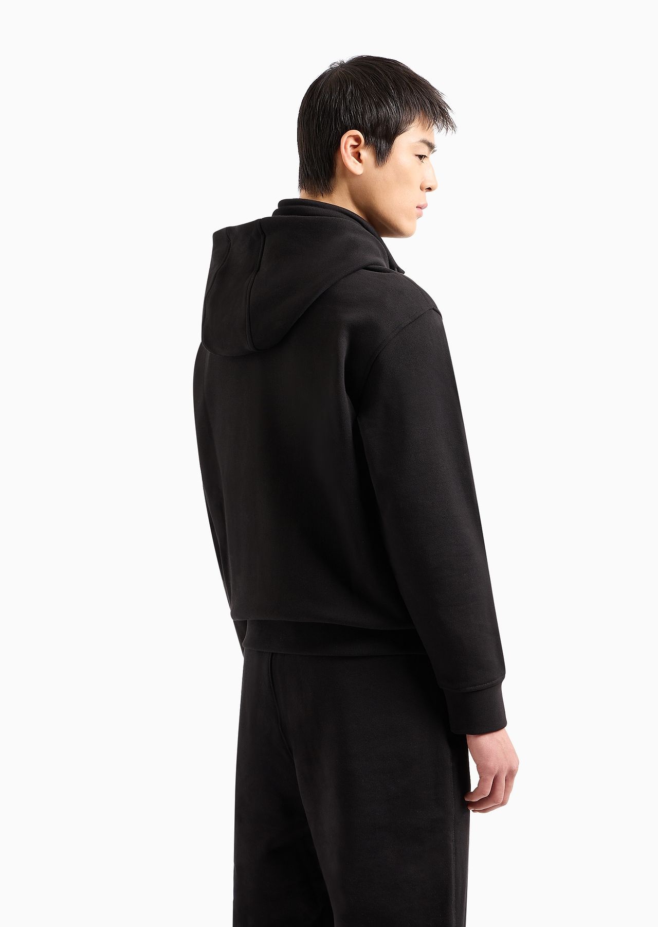 Hooded jersey sweatshirt with embossed domed logo - 3