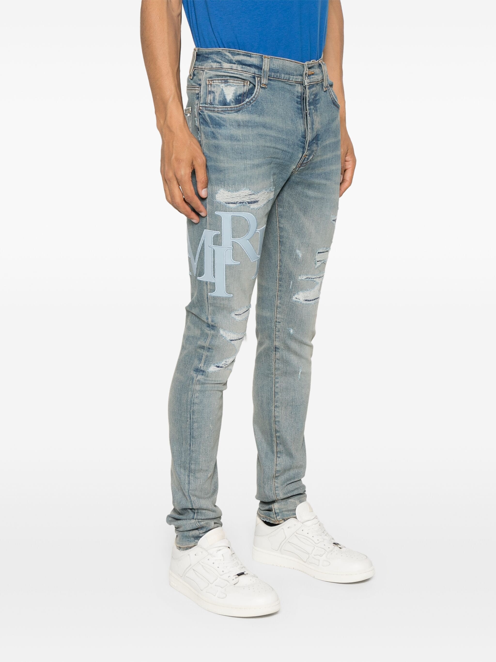 AMIRI Men Staggered Logo Jean - 1