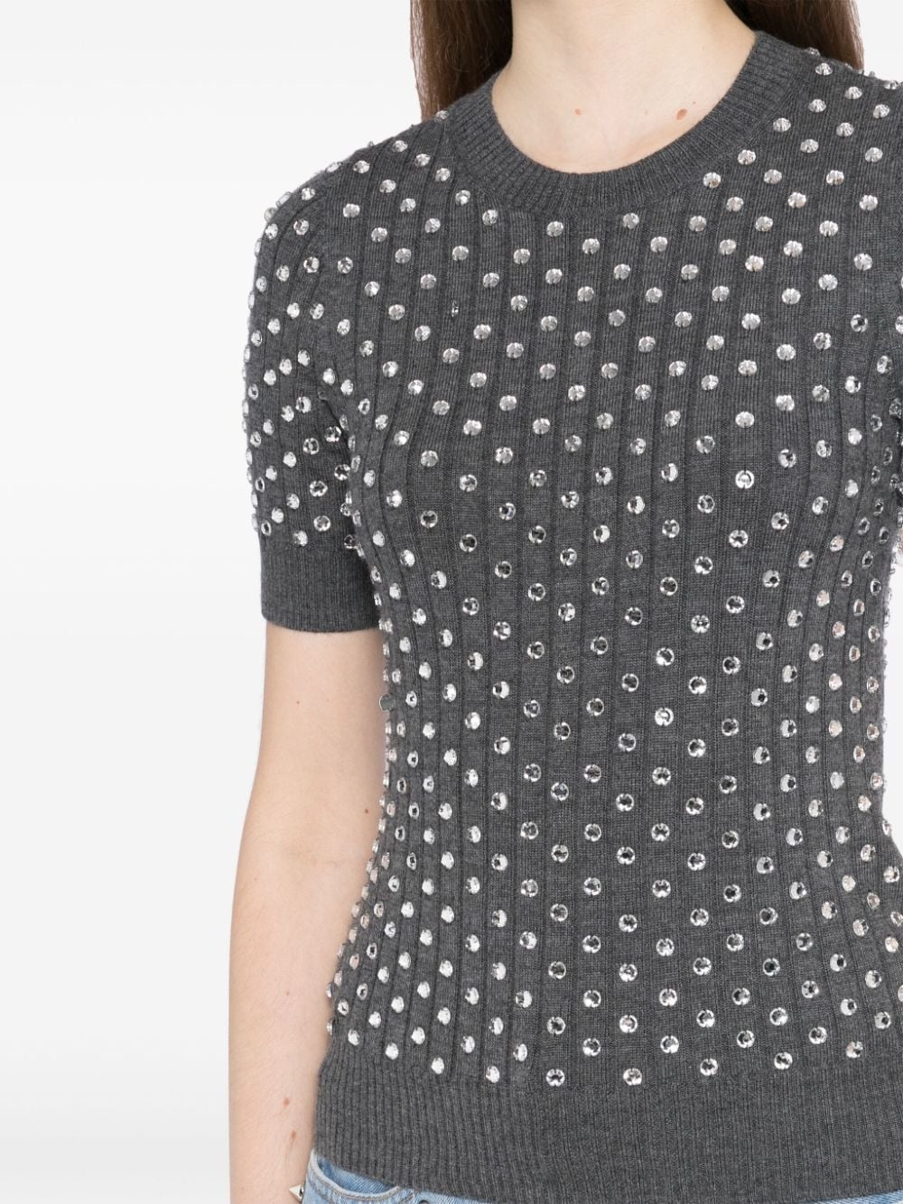 crystal-embellished wool sweater - 5