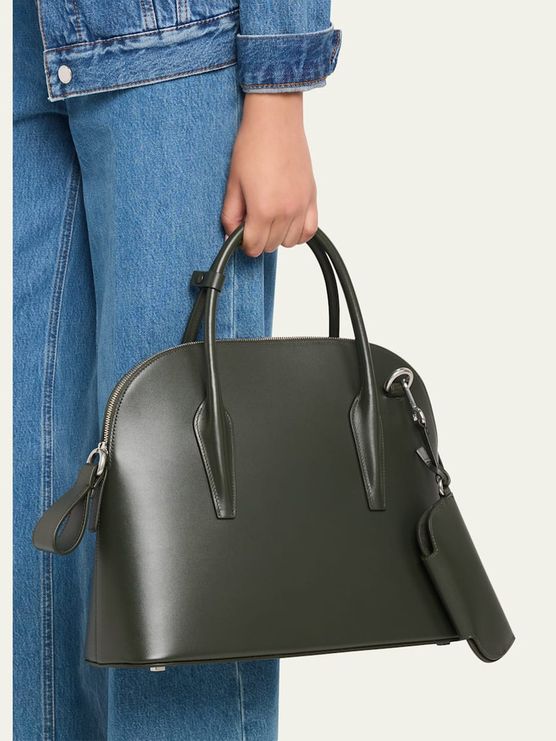 MICHAEL KORS COLLECTION Kaitlin Large Dome Box Leather Top-Handle Bag outlook