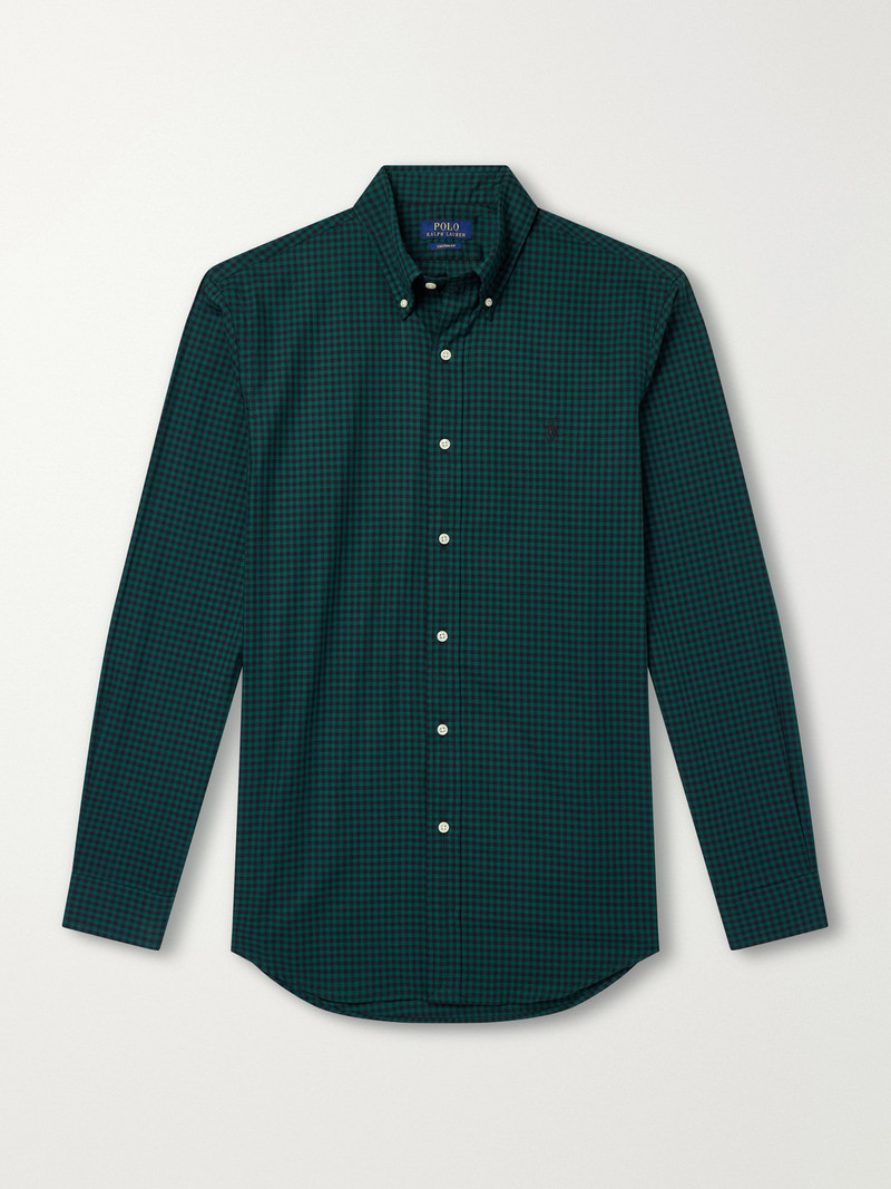 Button-Down Collar Checked Cotton Shirt 1