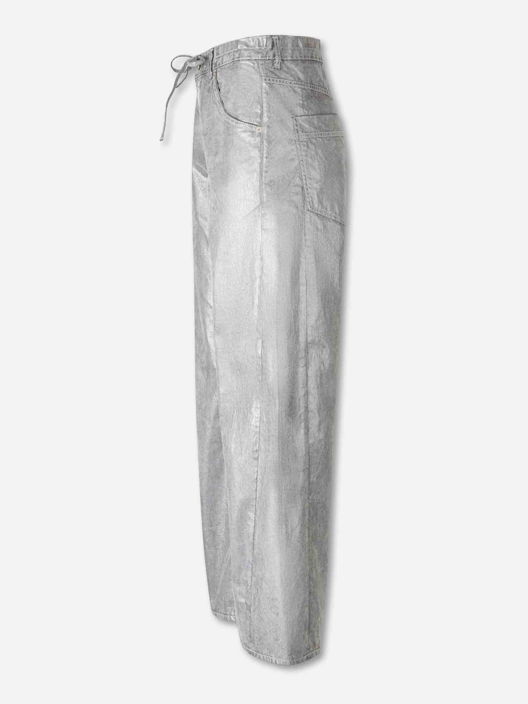 METALLIC STRAIGHT JEANS - 2