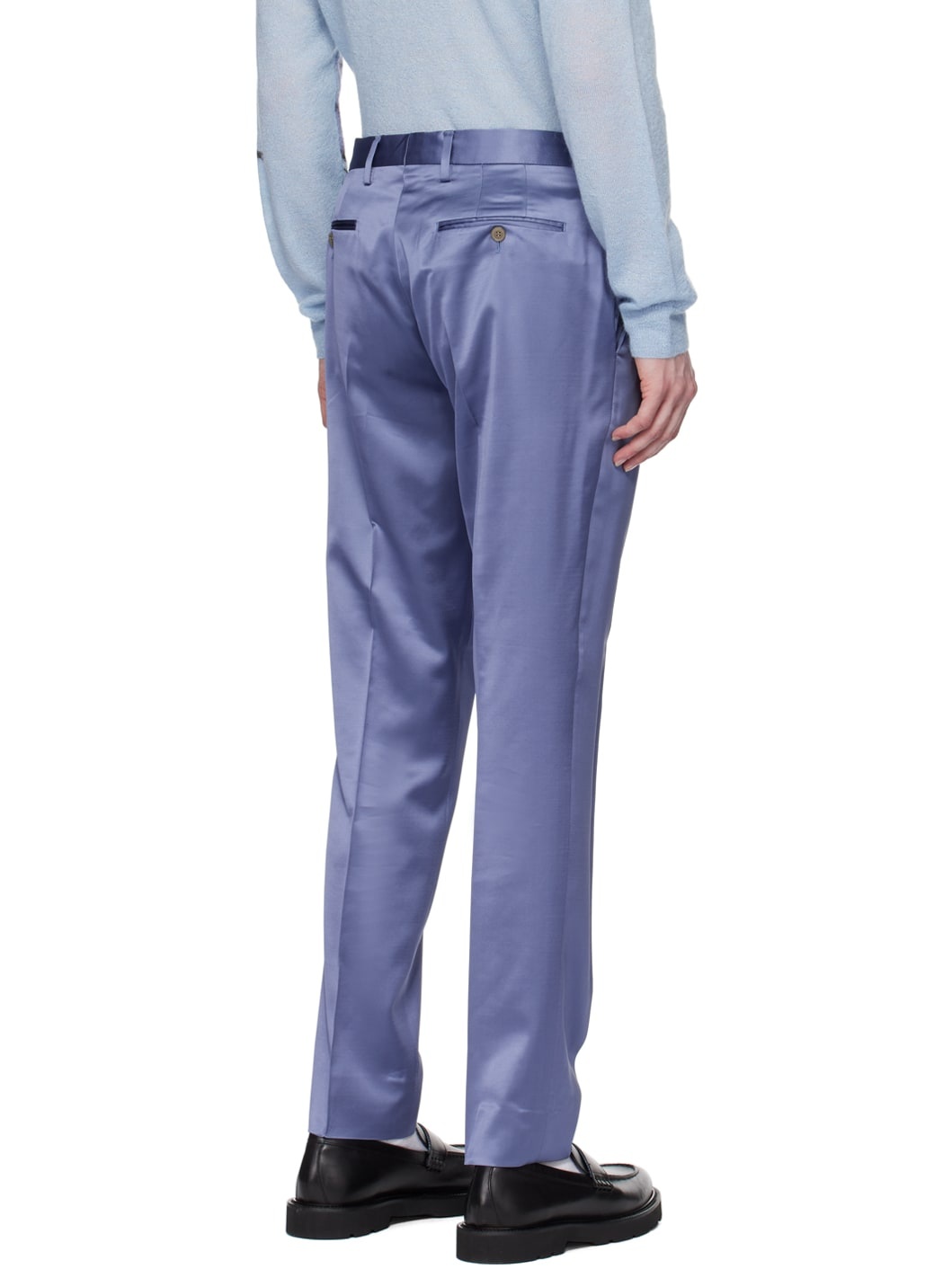 Blue Straight-Leg Trousers - 3