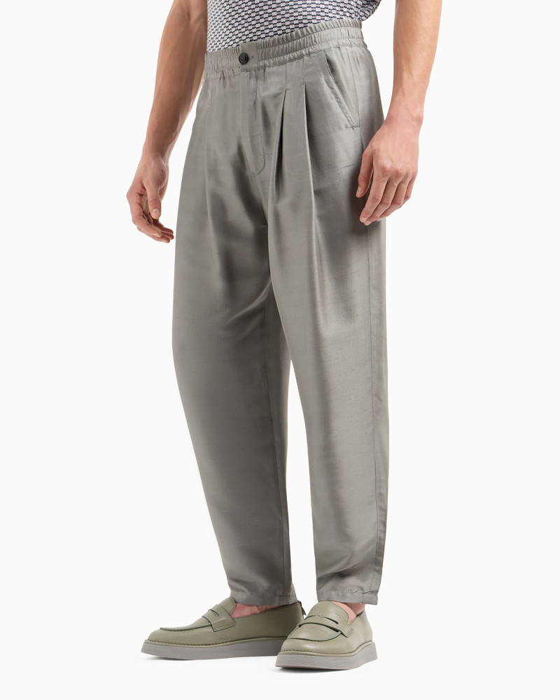 GIORGIO ARMANI COTTON-BLEND TWO-PLEAT TROUSERS outlook