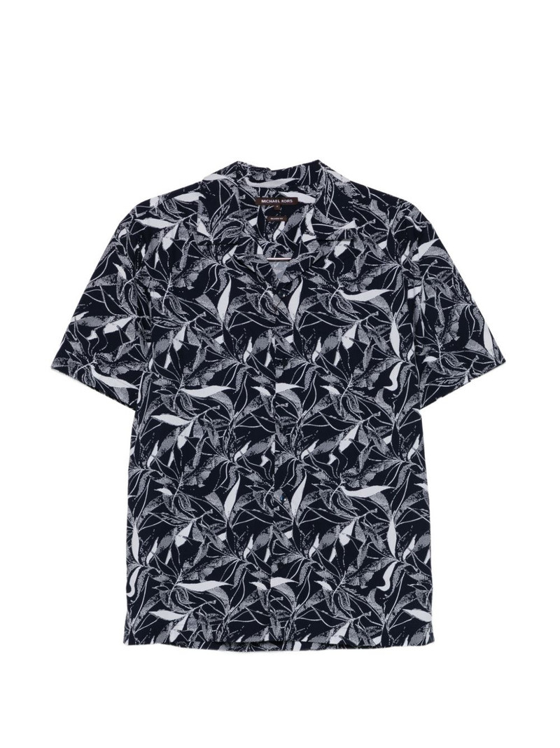 leaf-print short-sleeve shirt 1