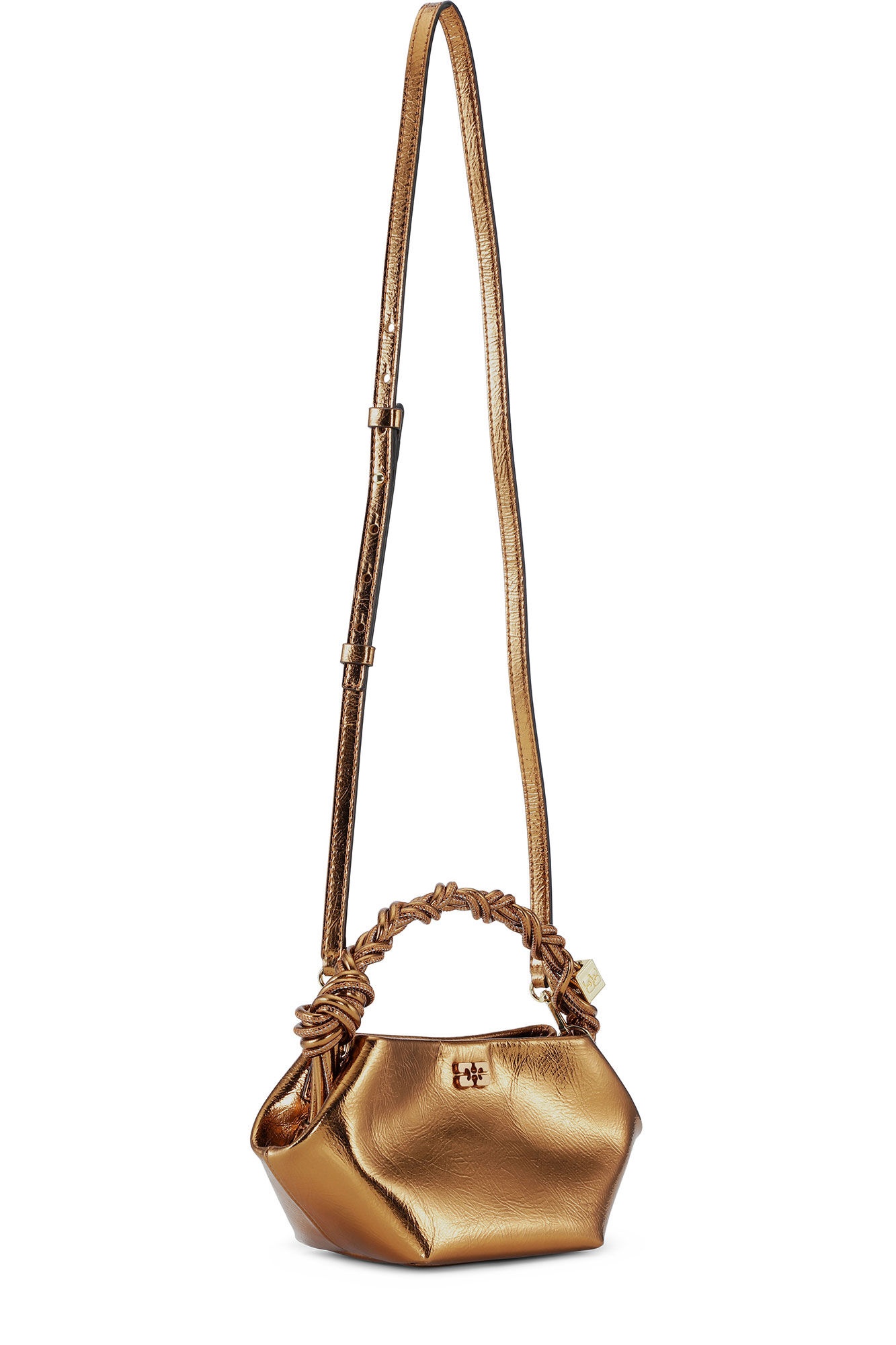 BRONZE METALLIC MINI GANNI BOU BAG - 3