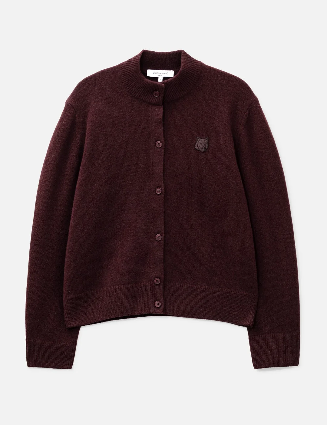 FOX HEAD LAMBSWOOL HIGH NECK CARDIGAN - 1