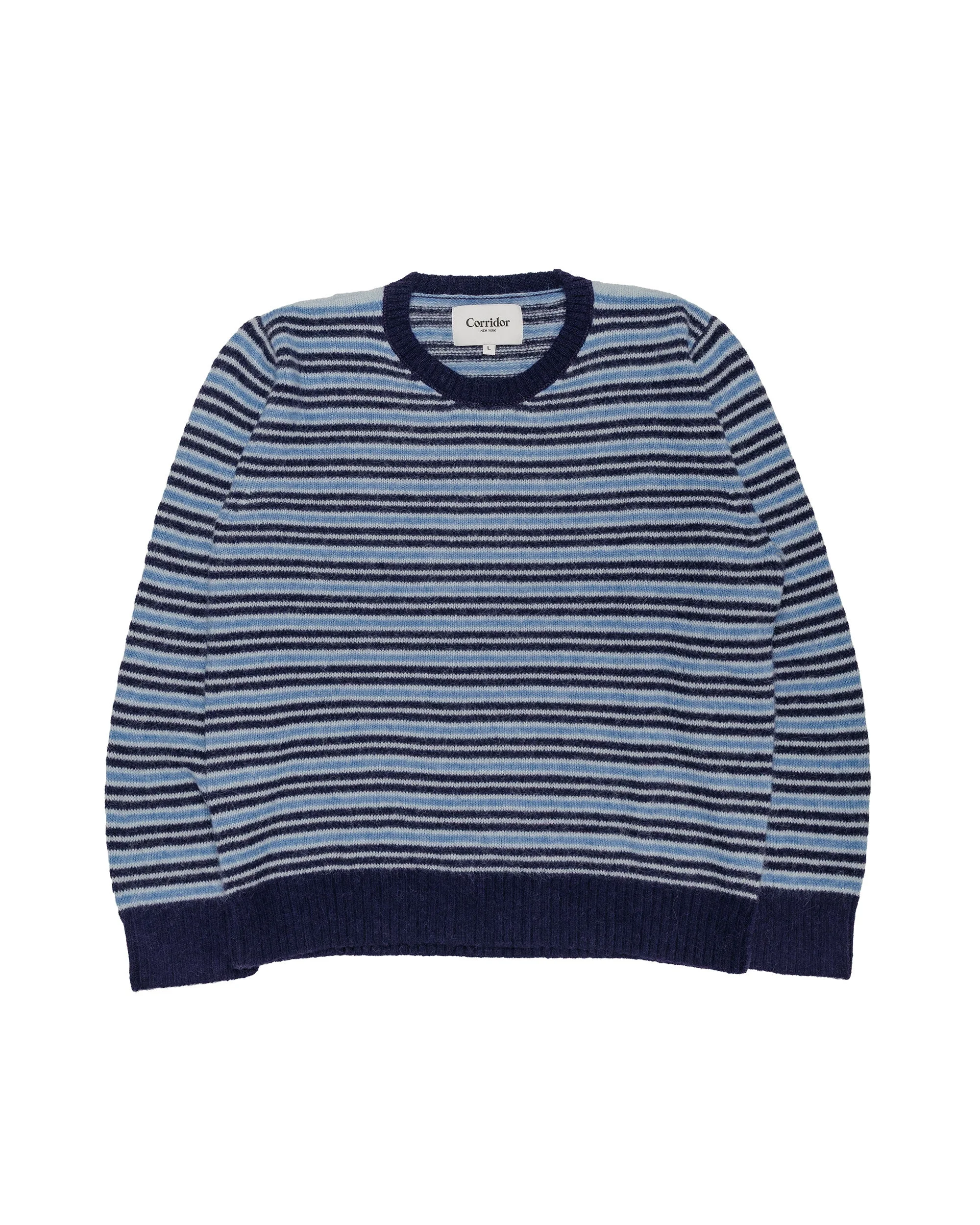 Reggie Stripe Crewneck Blue - 1