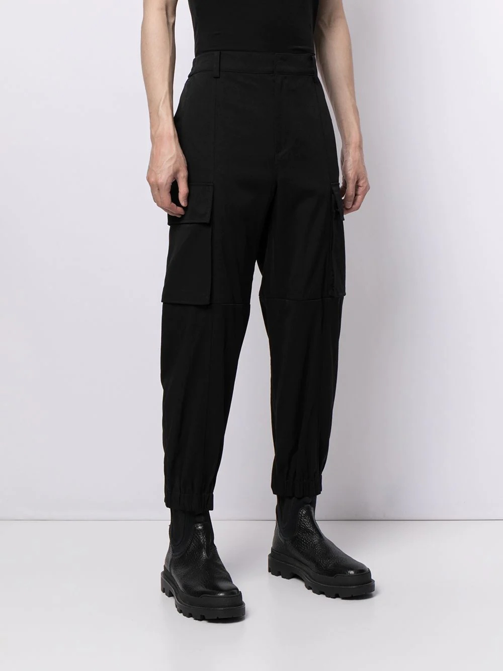 slim-cut cargo trousers - 3