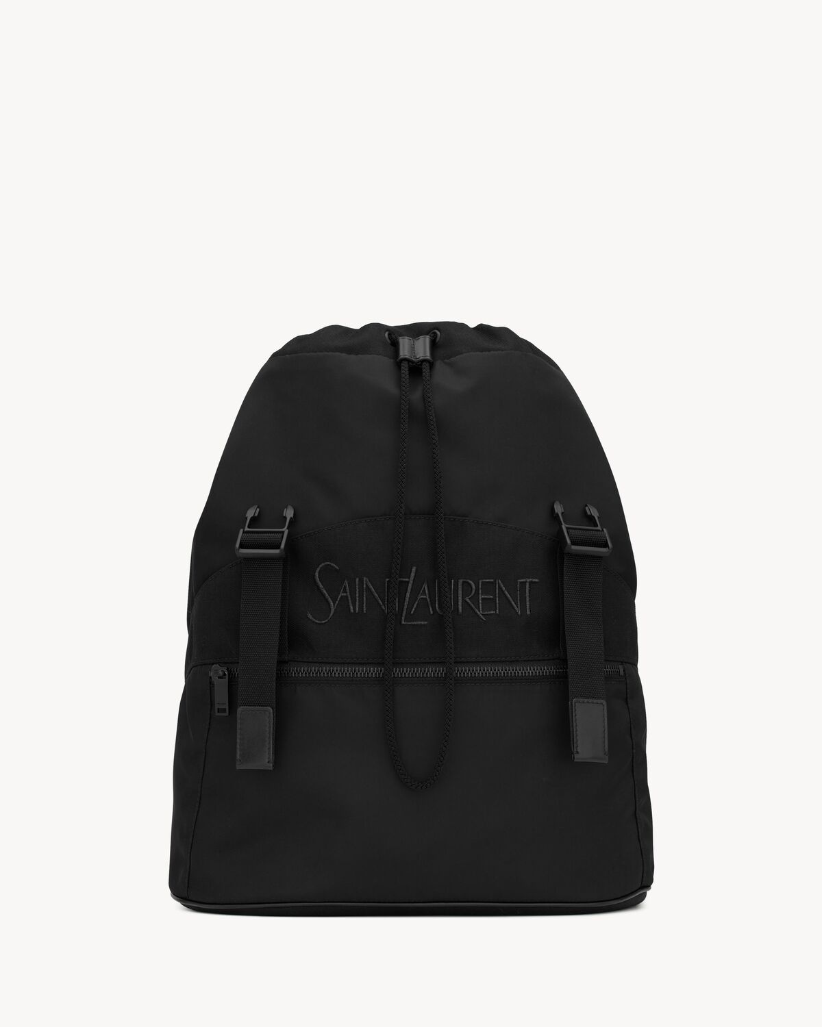 SAINT LAURENT BACKPACK IN ECONYL® AND VEGETABLE-TANNED LEATHER - 4