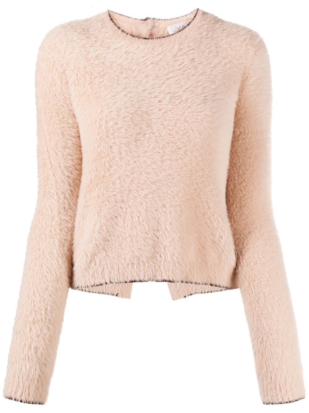 contrast-trimmed textured jumper - 1