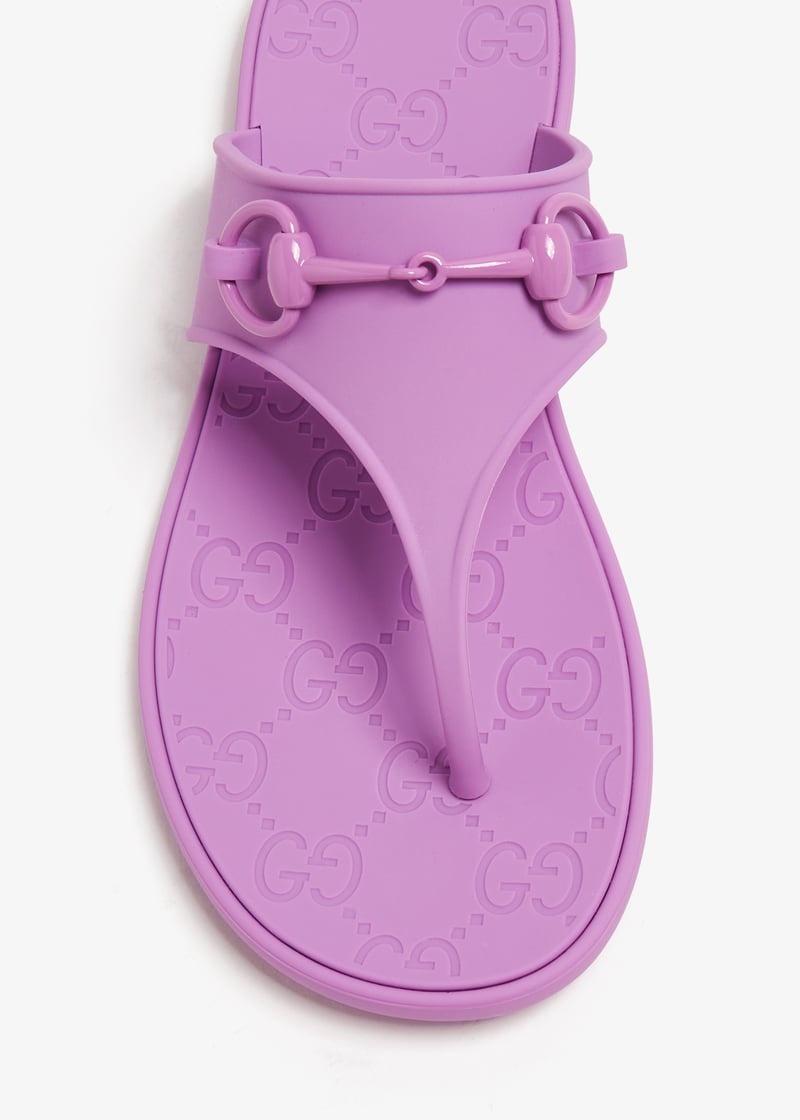 Gucci Horsebit Thong Rubber Sandals - 2