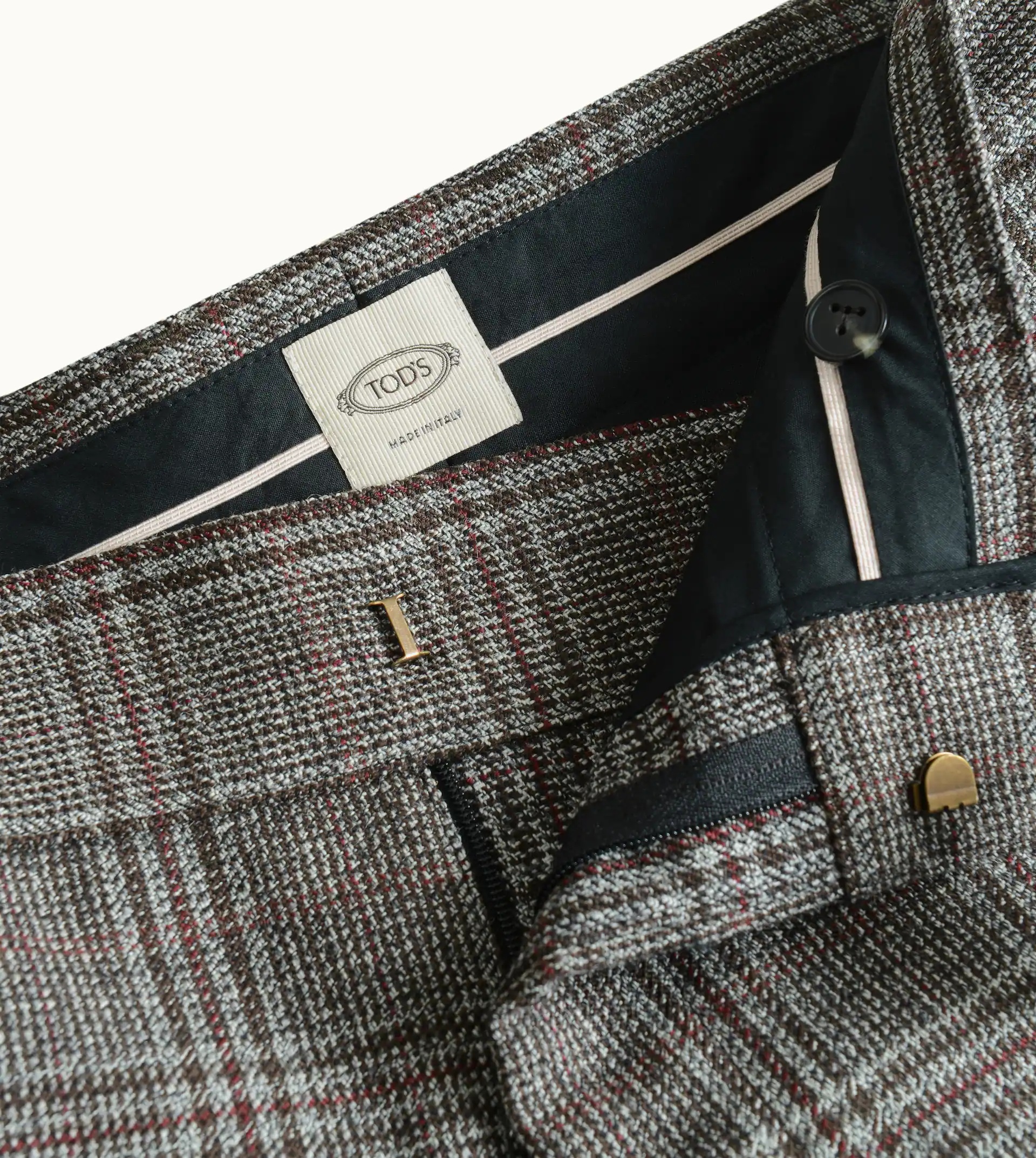 TROUSERS IN WOOL - GREY, RED - 4