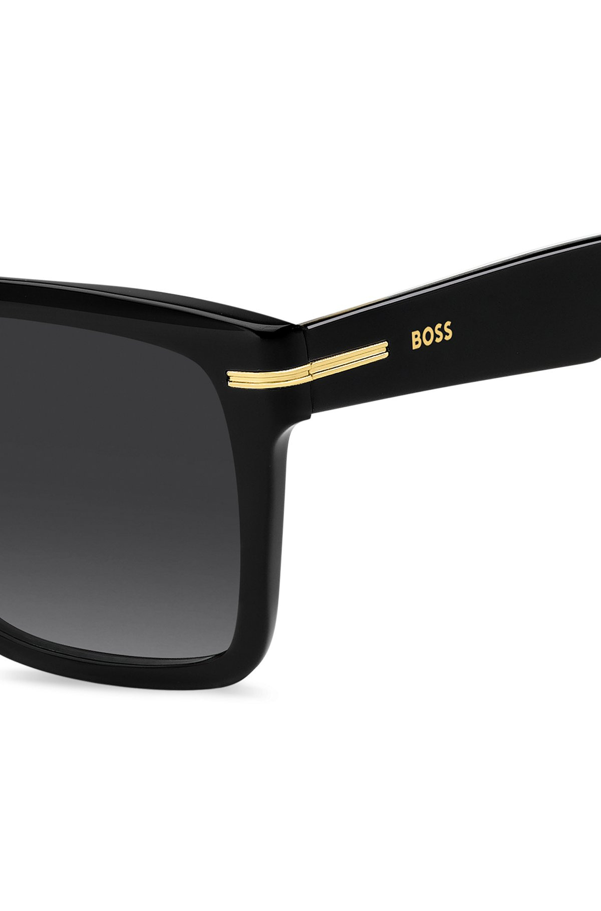 BLACK-ACETATE SUNGLASSES WITH GOLD-TONE TRIMS - 2