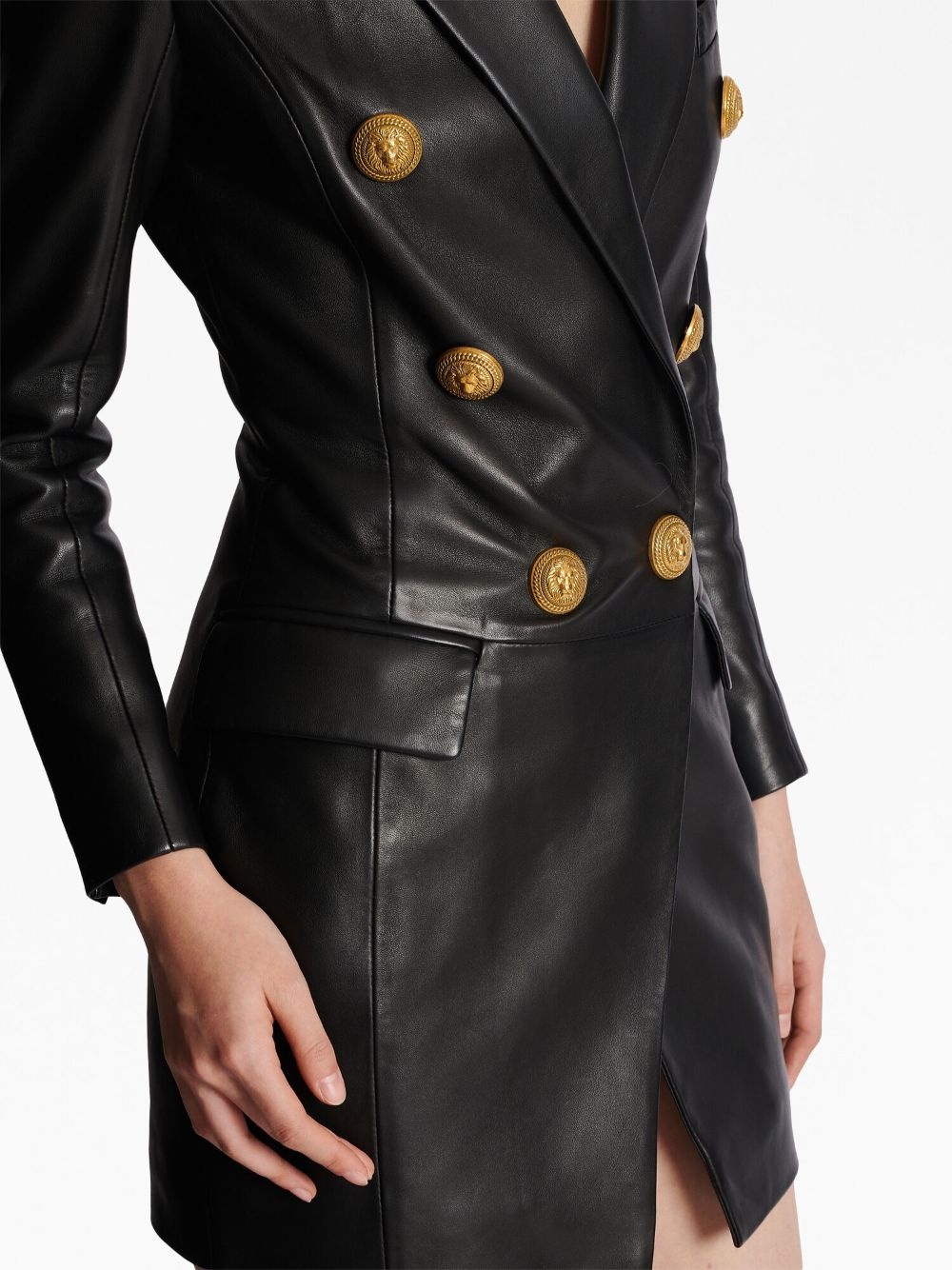 leather blazer mini dress - 6