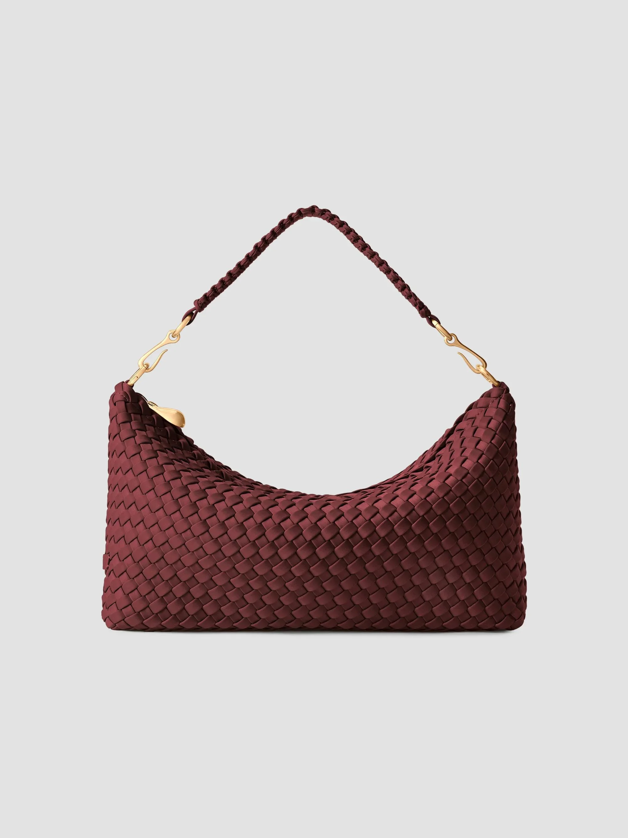 Women's Porto Small Half-Moon Shoulder Bag - Bordeaux - 1