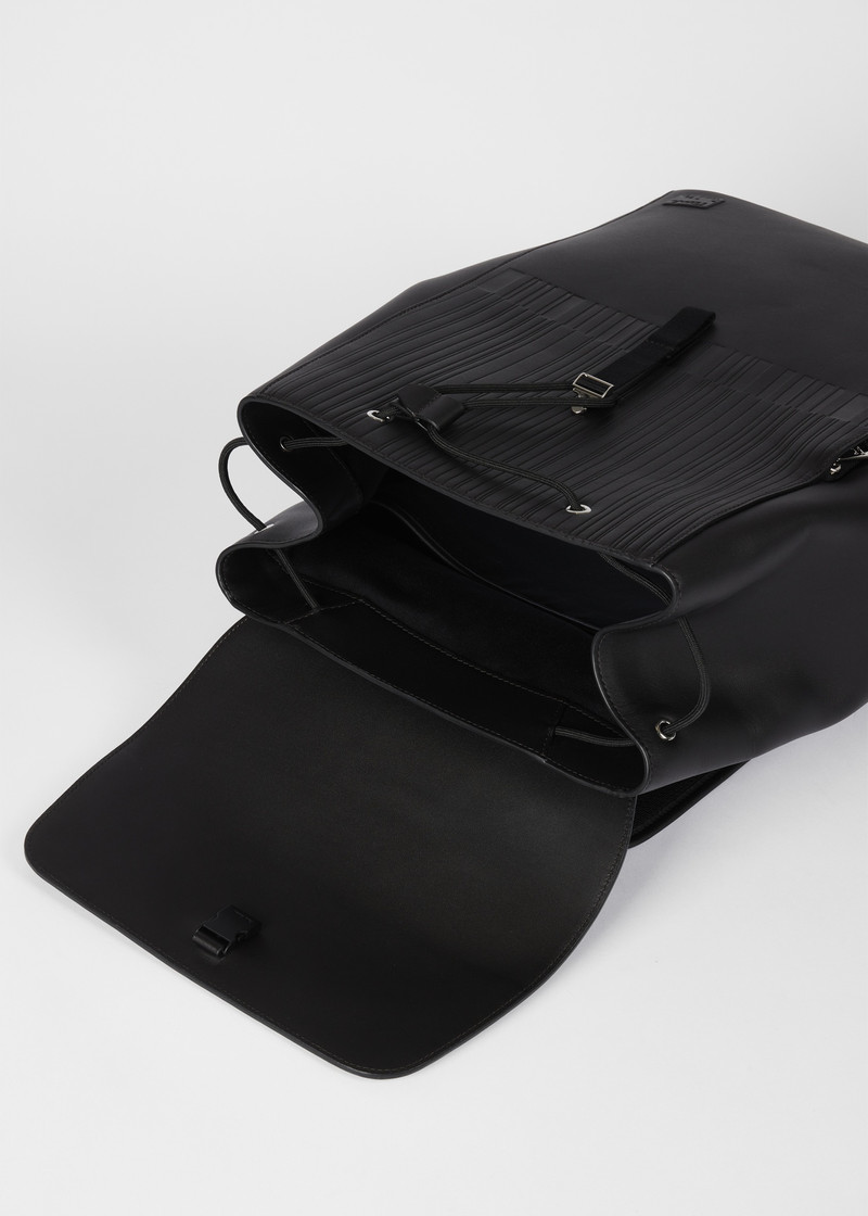 Dark Brown Leather 'Shadow Stripe' Backpack 5