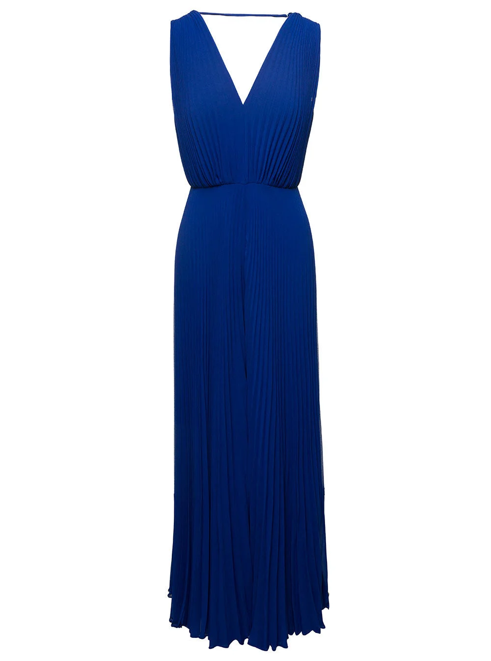 Max Mara Women Blue Pleated Sleeveless Jumpsuit In Loose Fabric Woman - 1
