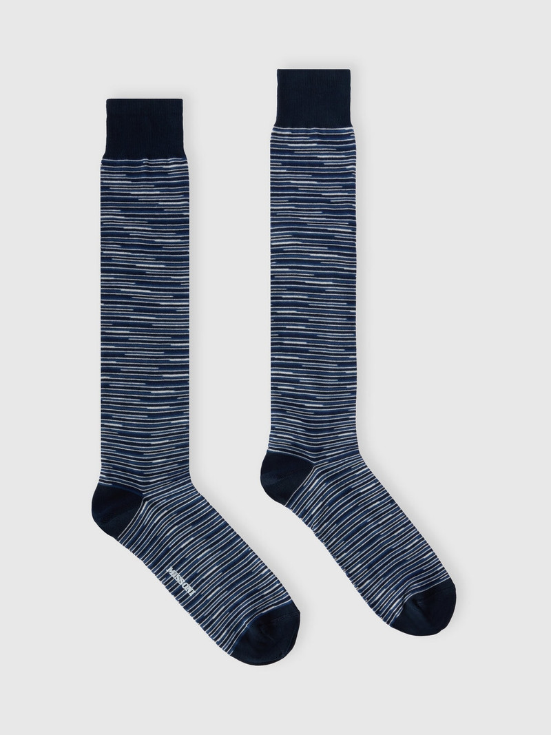 Long flame-patterned cotton-blend socks 1
