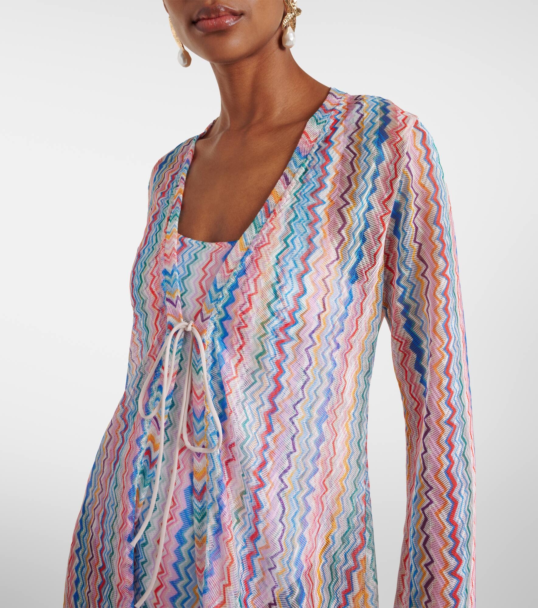 Zigzag semi-sheer beach cover-up - 4