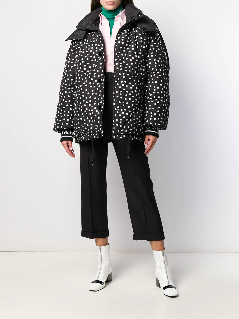 reversible polka dot puffer jacket - 2