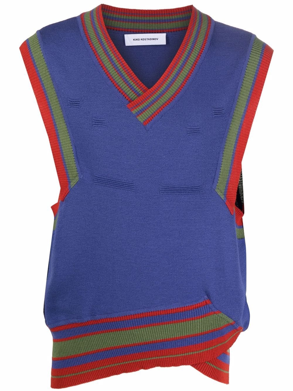 Dorset striped-knit vest - 1