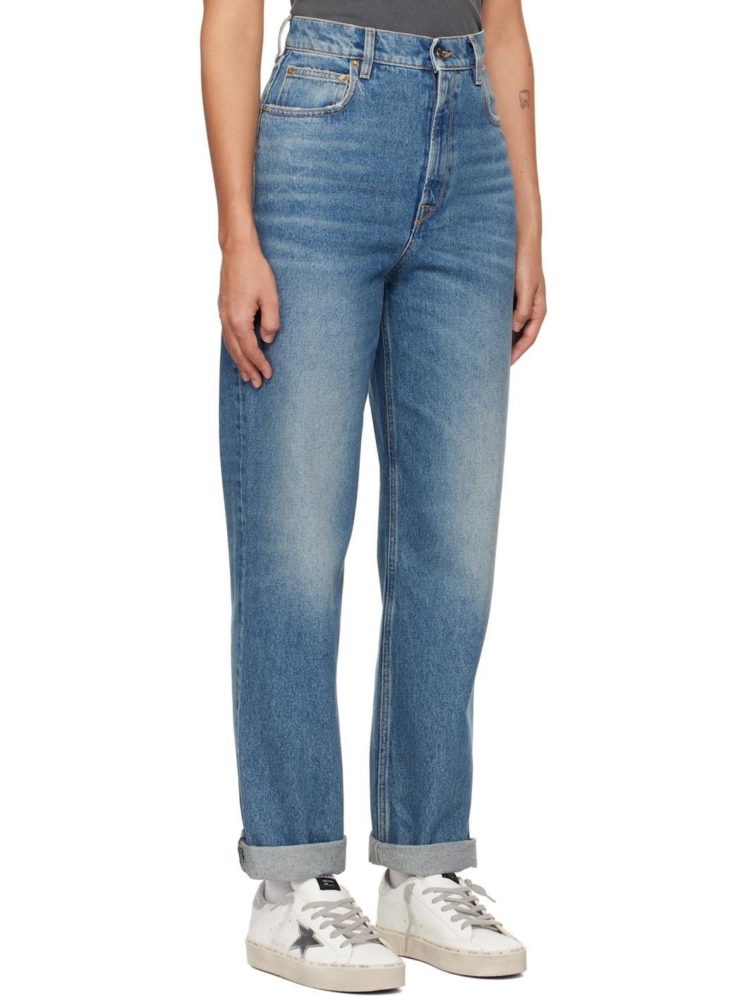 Blue Medium Wash Jeans - 2